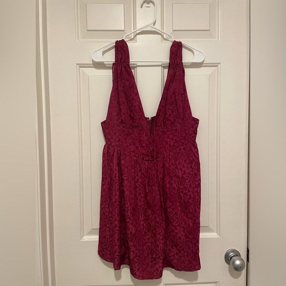 For Love and Lemons Maroon Corset Dress Medium